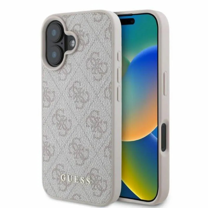 Guess 4G Classic – dėklas iPhone 16 (rožinis)