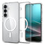 Spigen Ultra Hybrid Mag MagSafe – dėklas Samsung Galaxy S26+ (skaidrus/baltas)