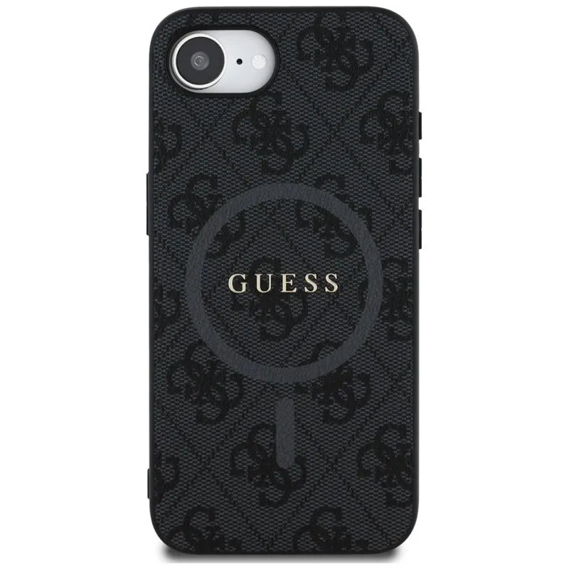 Guess 4G Ring Classic Logo MagSafe – dėklas iPhone 16e telefonui (juodas)