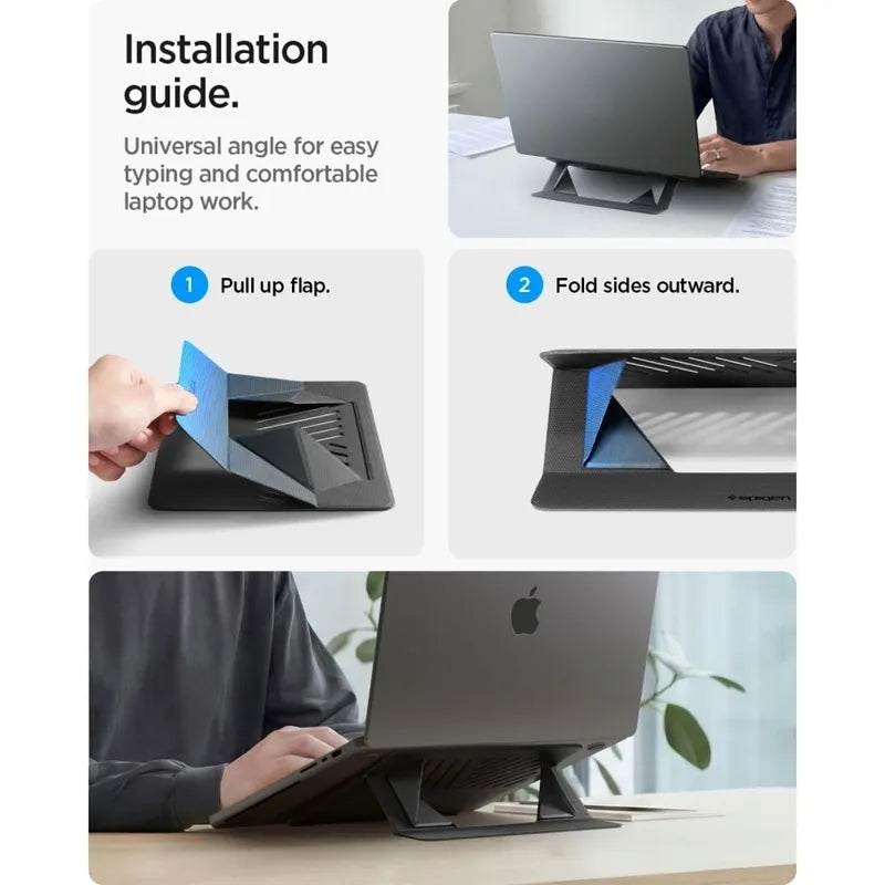 Spigen LD201-S6 Slimfold – nešiojamojo kompiuterio / planšetės stovas (pilkos spalvos)