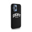 DKNY Liquid Silicone White Printed Logo MagSafe – dėklas iPhone 15 Pro (juodas)