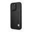 BMW Leather Blue Dots – Dėklas iPhone 14 Pro (juodas)