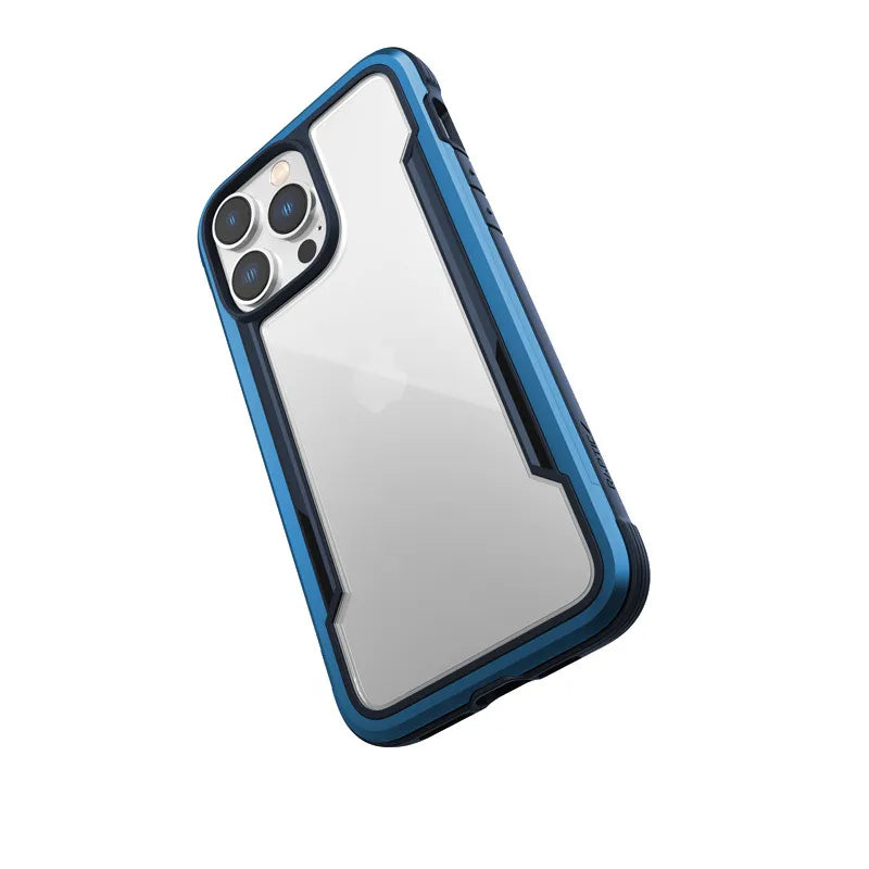 X-Doria Raptic Shield – aliumininis dėklas, skirtas iPhone 14 Pro Max (išbandytas kritimui iš 3 m aukščio) (jūrinė mėlyna)