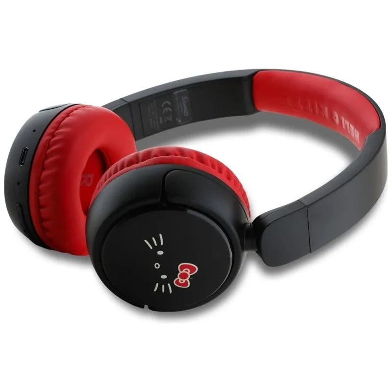 Hello Kitty Face Logo – belaidės Bluetooth 5.3 ausinės (raudonos)