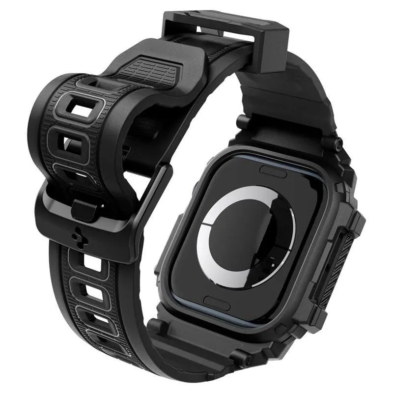Spigen Rugged Armor Pro - Dirželis su dėklu Apple Watch 10 46 mm (matinė juoda)