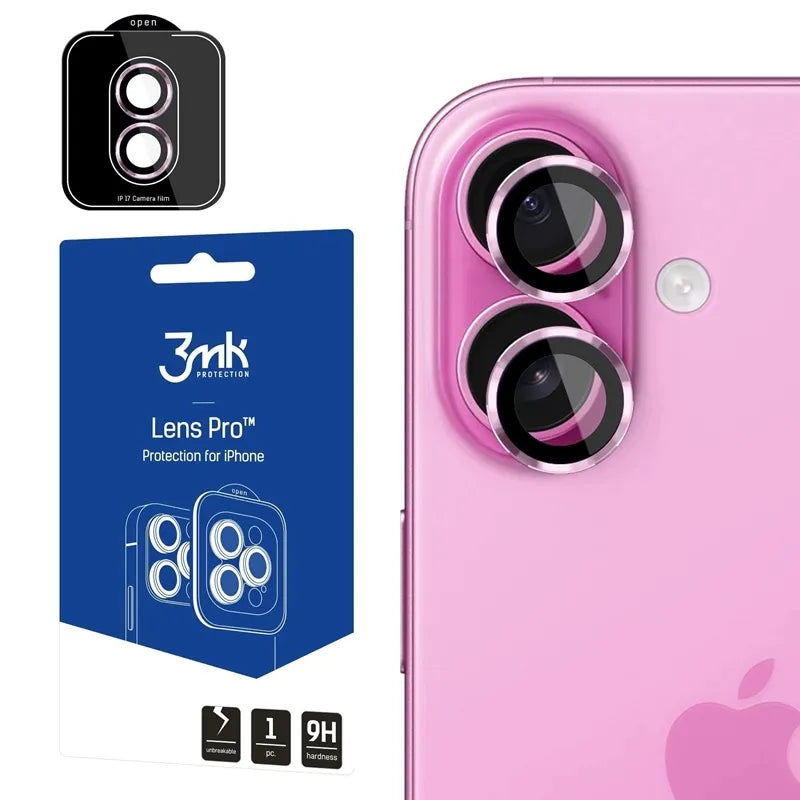 3mk Lens Protection Pro – kameros objektyvo stiklas, skirtas iPhone 17 (šviesiai violetinis)