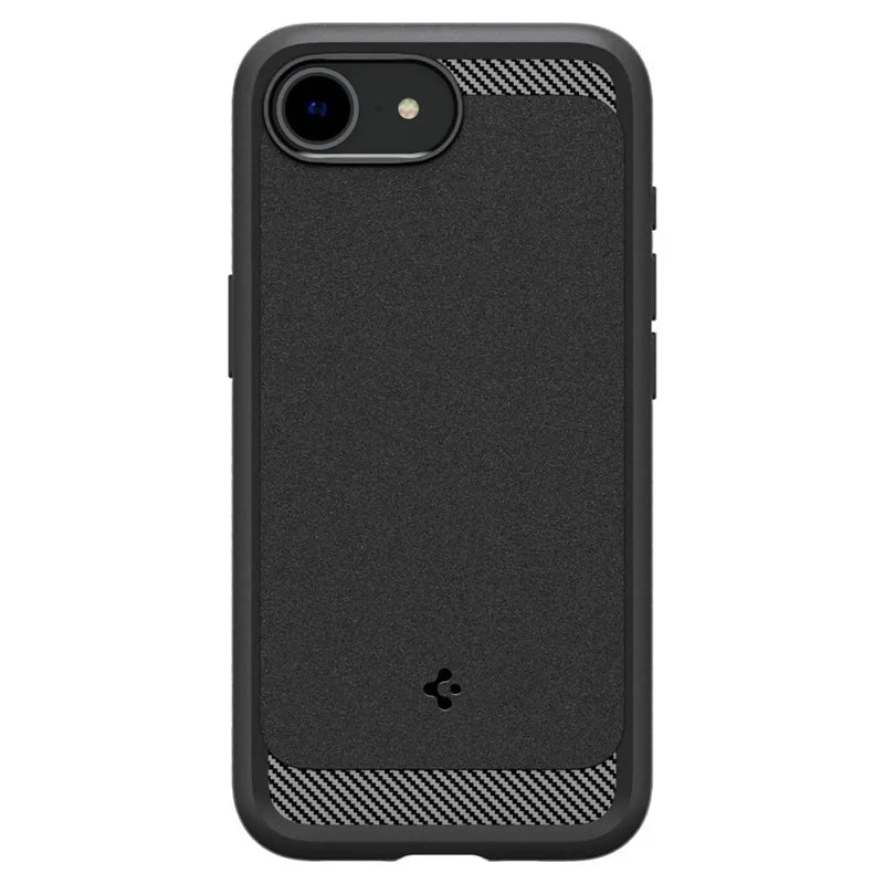 Spigen Rugged Armor Mag MagSafe – dėklas iPhone 17e / 16e (matinė juoda)