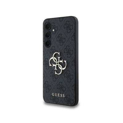 „Guess 4G Big Metal Logo“ dėklas, skirtas „Samsung Galaxy A35 5G“ (juodas)