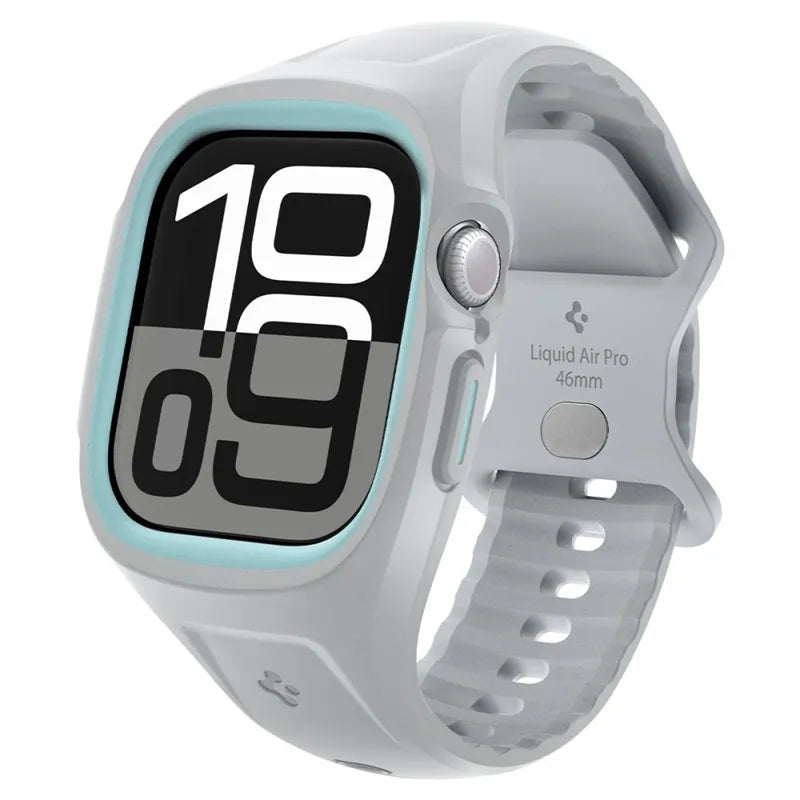 Spigen Liquid Air Pro – dirželis su korpusu, skirtas Apple Watch 10 46 mm (pilkas)
