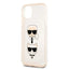 Karl Lagerfeld Glitter Karl & Choupette Head - dėklas, skirtas iPhone 13 mini (auksinis)