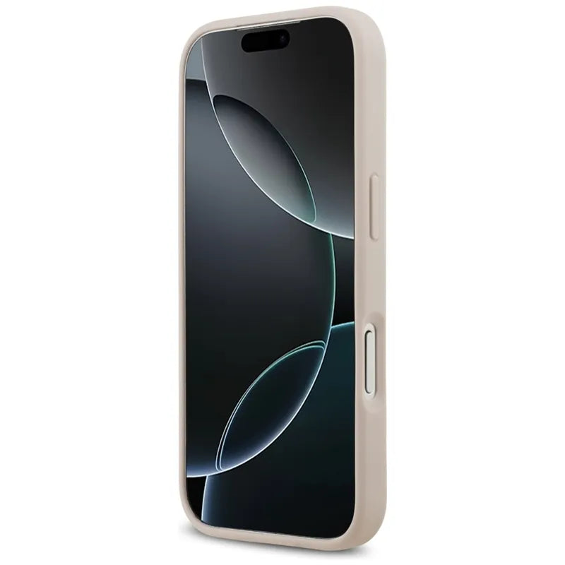 Guess 4G Circle Classic Logo MagSafe dėklas iPhone 17 Pro (rožinis)