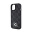Karl Lagerfeld Leather Monogram Hot Stamp Metal Logo – dėklas iPhone 15 telefonui (juodas)