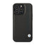 BMW Leather Blue Dots – Dėklas iPhone 14 Pro (juodas)