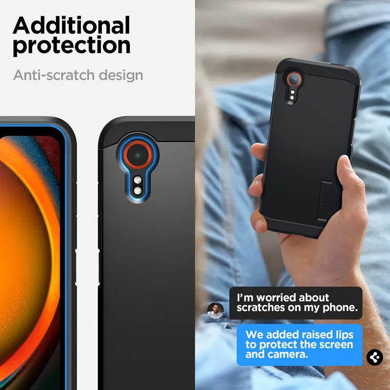 Spigen Tough Armor – Dėklas Samsung Galaxy XCover 7 (juodas)