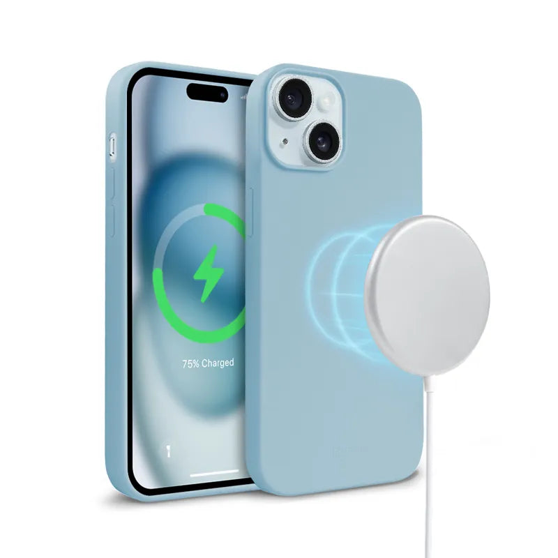 Crong Color Cover Magnetic – „iPhone 15“ „MagSafe“ dėklas (mėlynas)