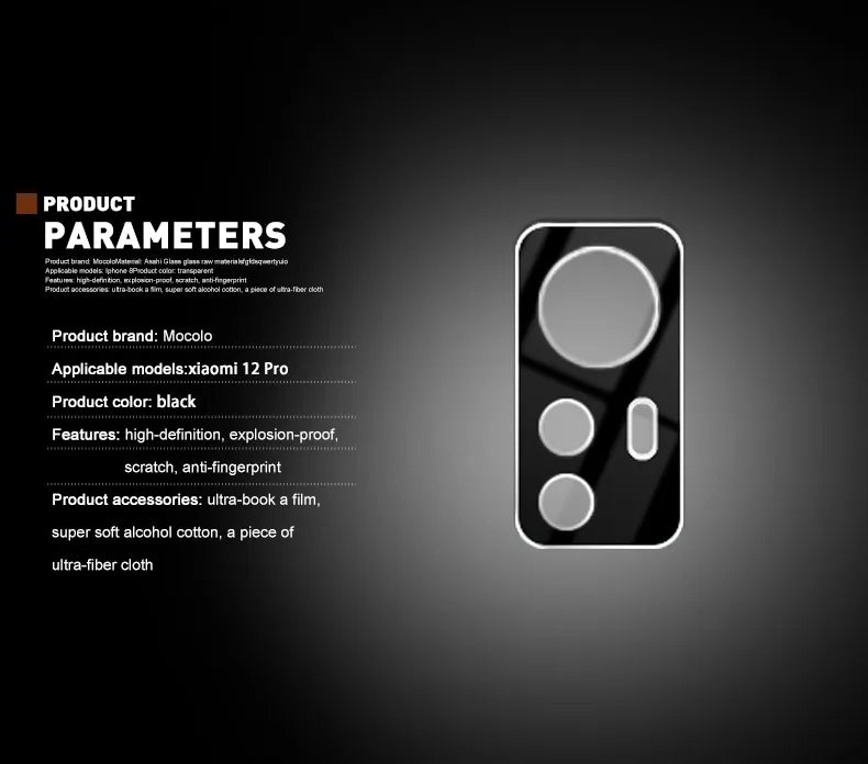 Mocolo Silk Camera Lens Glass - Apsauginis stiklas Xiaomi 12 Pro kameros objektyvui