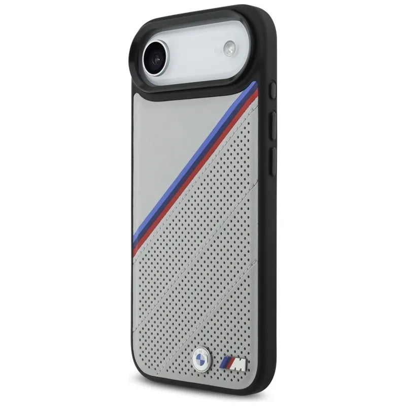 BMW M Tricolor Metal Logo MagSafe - iPhone Air dėklas (pilkas)