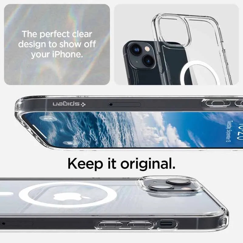 Spigen Ultra Hybrid Mag MagSafe – dėklas iPhone 14 (baltas)