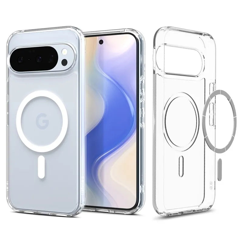 Spigen Ultra Hybrid Mag MagSafe – dėklas Google Pixel 10 / 10 Pro (skaidrus/baltas)