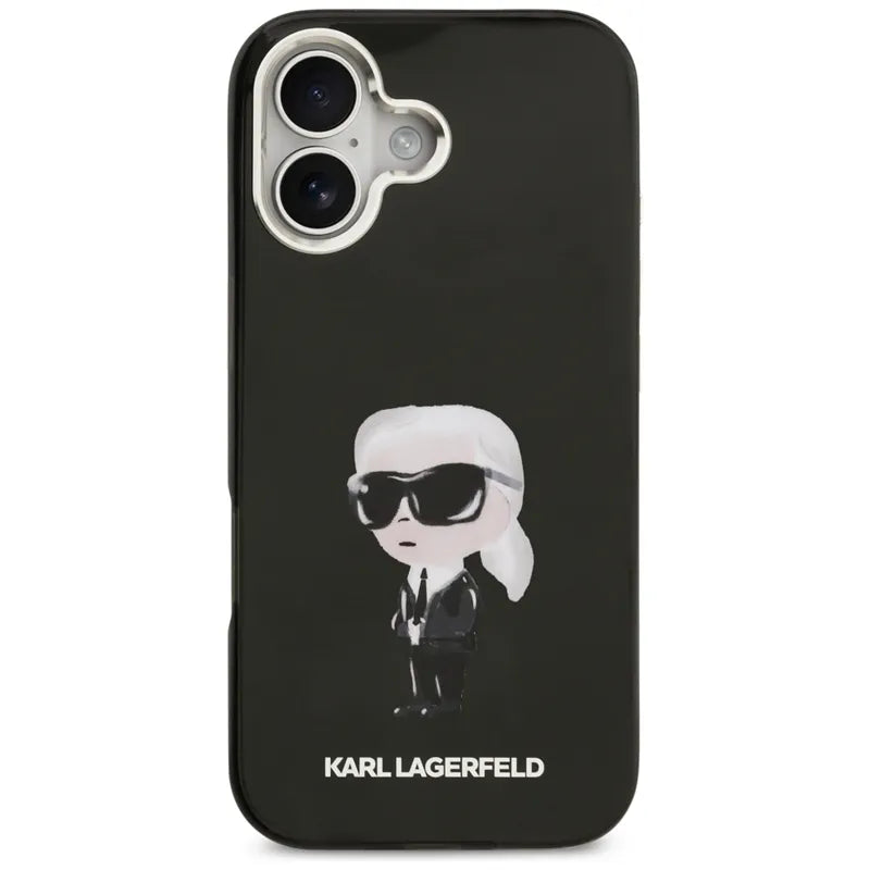 Karl Lagerfeld IML Aquarelle Karl & Logo MagSafe – Dėklas iPhone 17 (juodas)