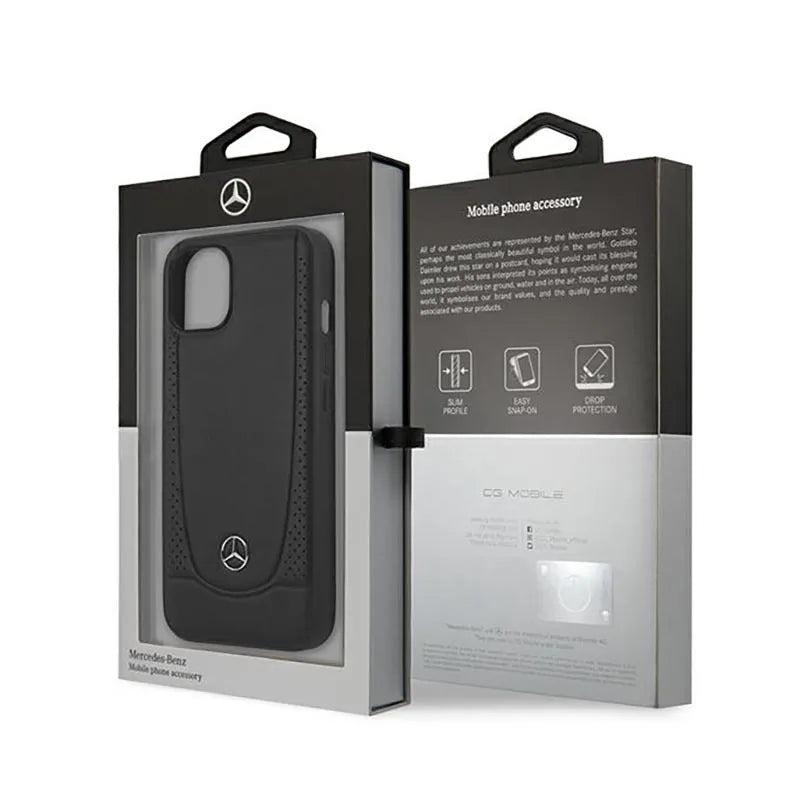 Mercedes Leather Urban Line - Dėklas iPhone 14 Plus (Juodas)