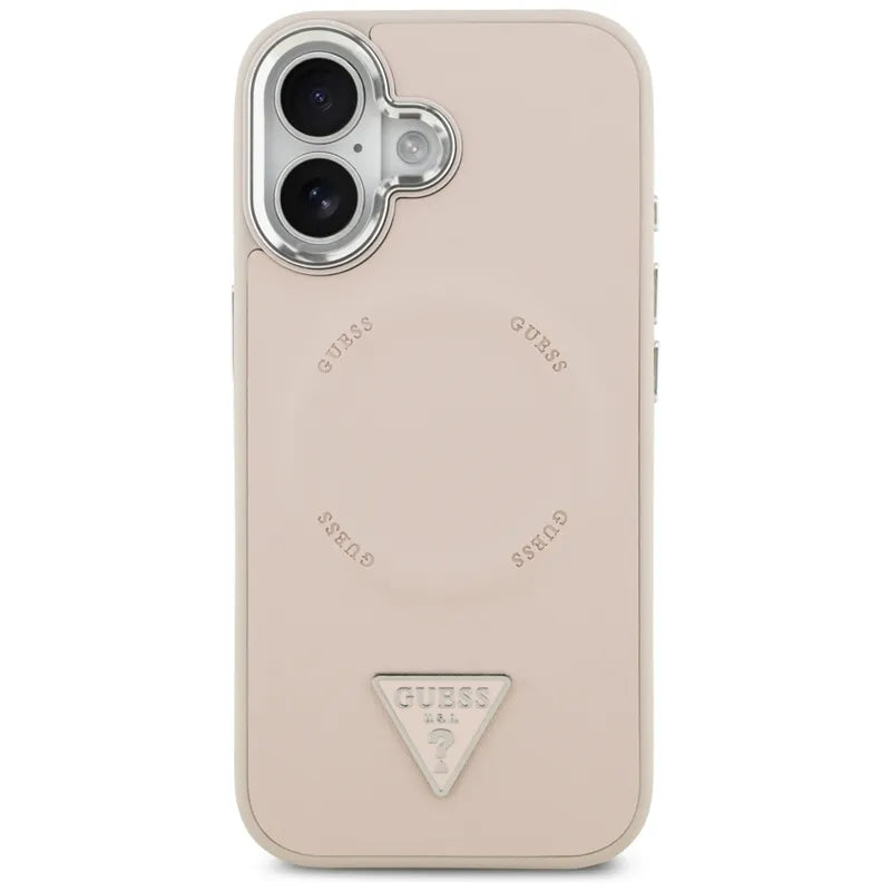 Guess Triangle Logo MagSafe – Dėklas iPhone 17 (Rožinis)