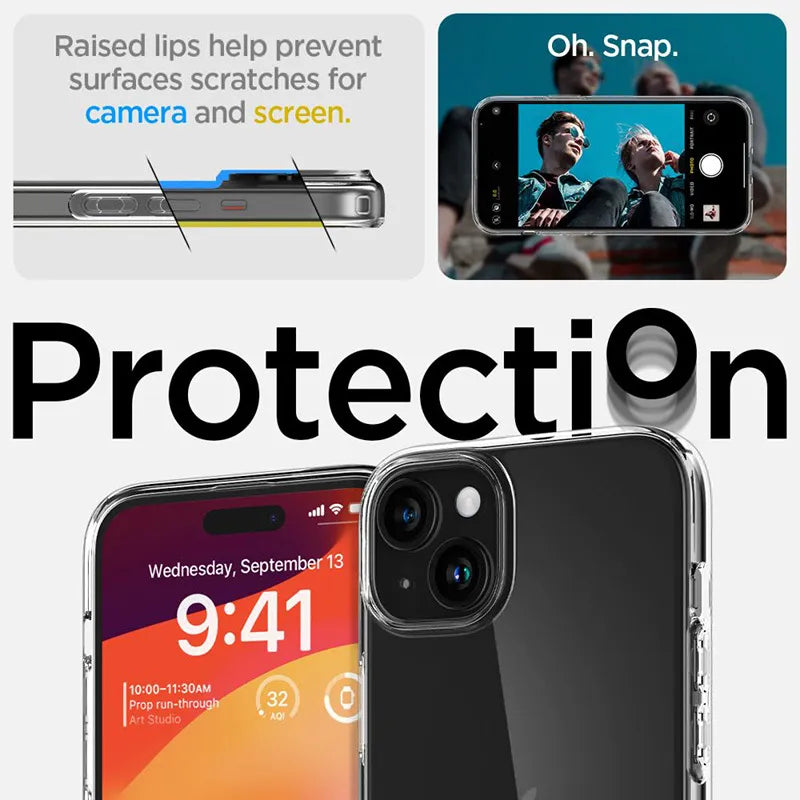 Spigen Liquid Crystal – dėklas iPhone 15 Plus telefonui (skaidrus)
