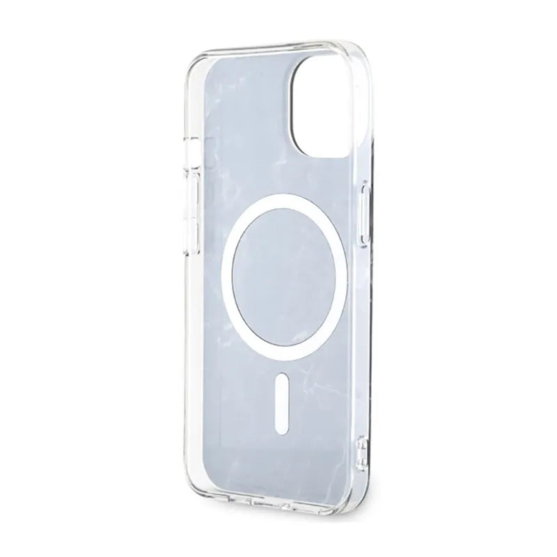 Guess Marble MagSafe – Dėklas iPhone 14 Plus (juodas)