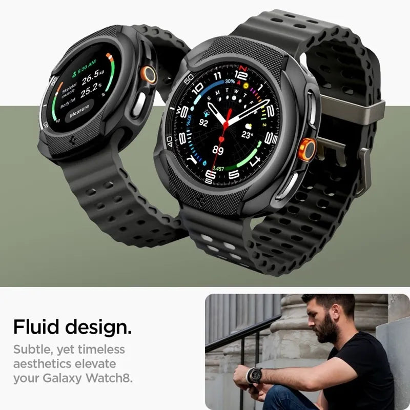 Spigen Liquid Air – dėklas Samsung Galaxy Watch 8 Classic 46 mm (matinė juoda)