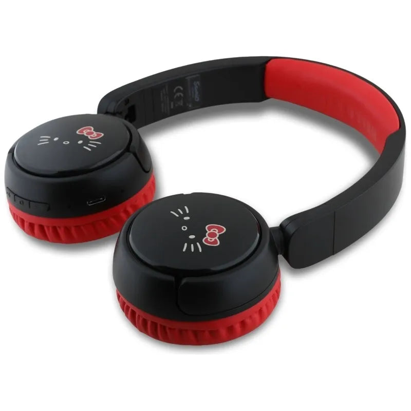 Hello Kitty Face Logo – belaidės Bluetooth 5.3 ausinės (raudonos)