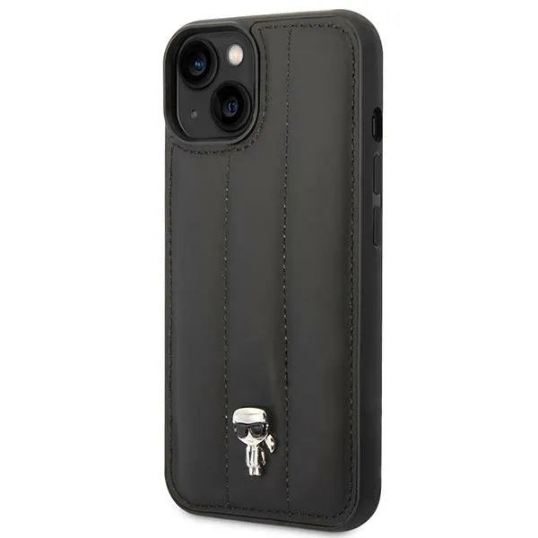 Karl Lagerfeld Quilted Puffy Ikonik Pin - dėklas iPhone 14 (juodas)