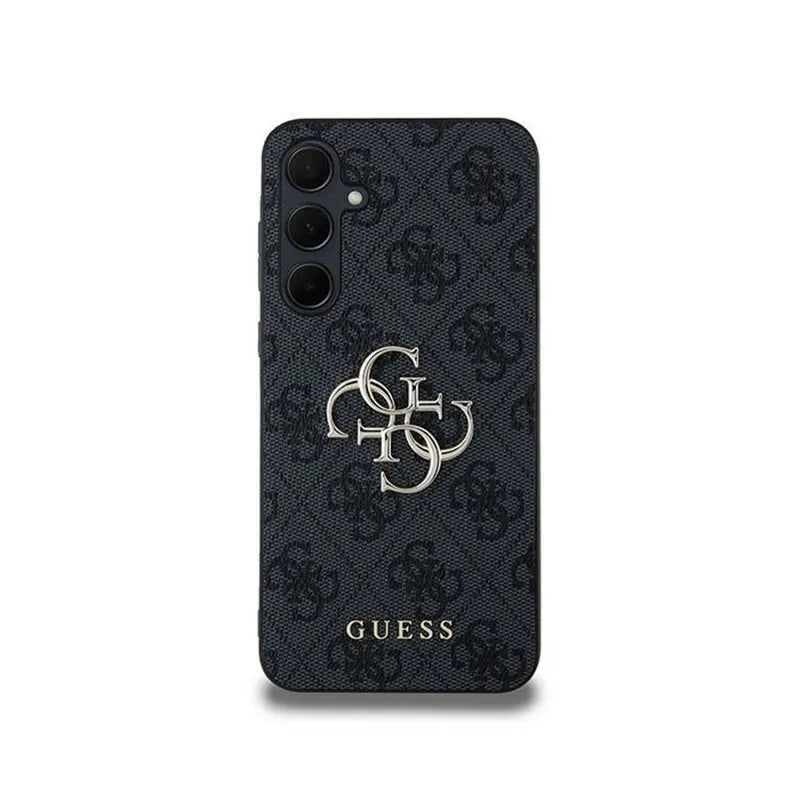 „Guess 4G Big Metal Logo“ dėklas, skirtas „Samsung Galaxy A35 5G“ (juodas)