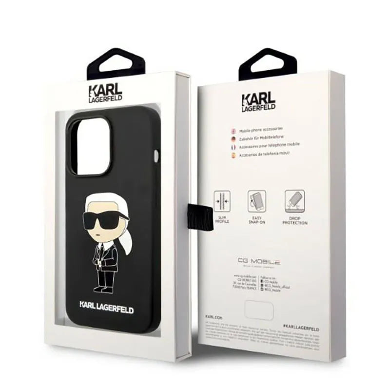 Karl Lagerfeld Silicone NFT Ikonik MagSafe - dėklas iPhone 14 Pro (juodas)