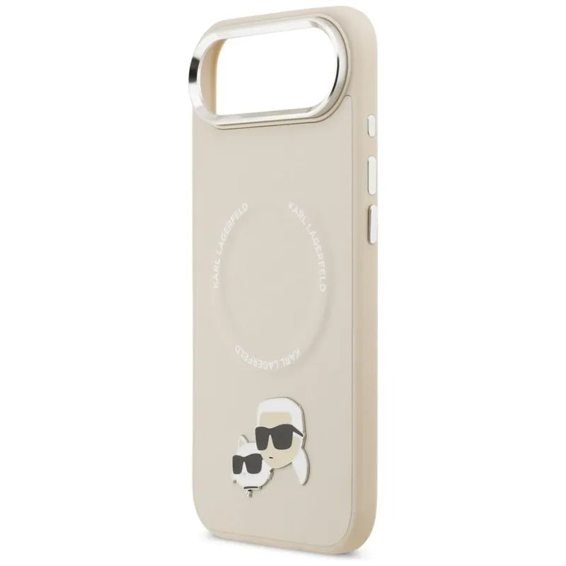 Karl Lagerfeld Karl & Choupette Pins MagSafe – Dėklas iPhone Air (smėlio spalvos)