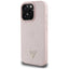 Guess Grained Hot Stamp Peony Triangle Logo MagSafe – Dėklas iPhone 16 Pro (rožinis)