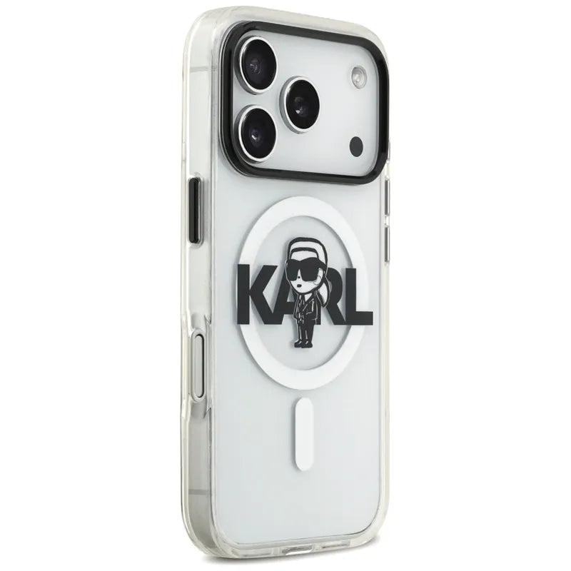 Karl Lagerfeld IML Karl Sketch Logo MagSafe – Dėklas iPhone 17 Pro (skaidrus)