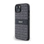 DKNY Leather Mono Stripe & Metal Logo – dėklas iPhone 15 / 14 / 13 (juodas)
