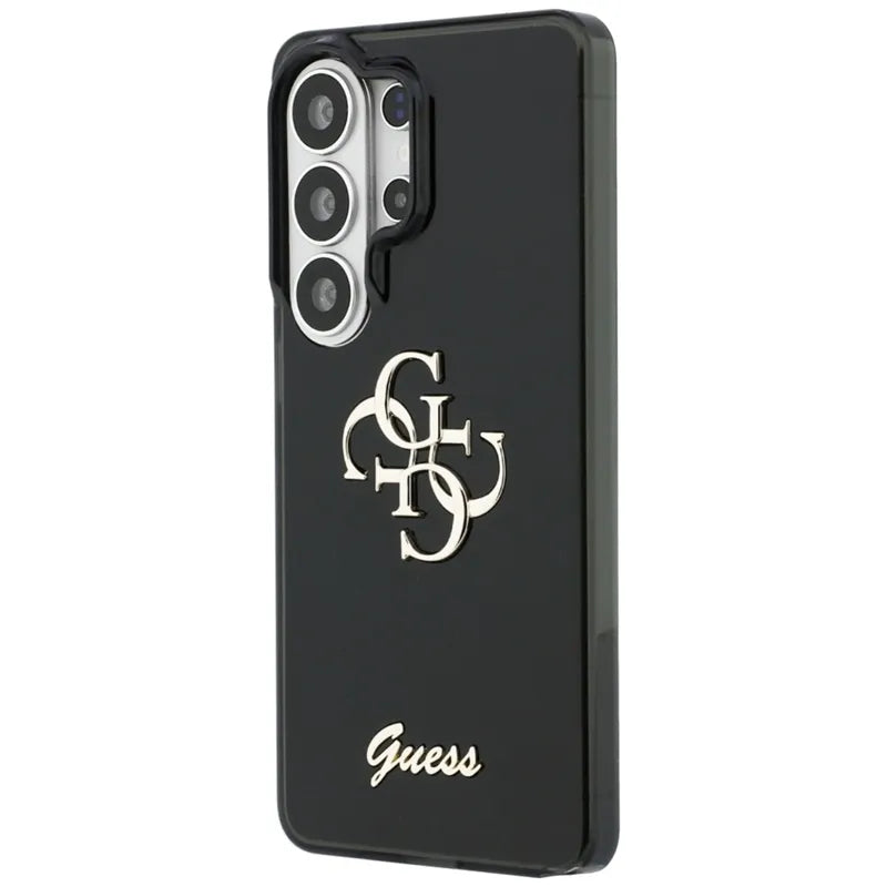 Guess IML Big Metal 4G Script – dėklas Samsung Galaxy S26 Ultra (juodas)