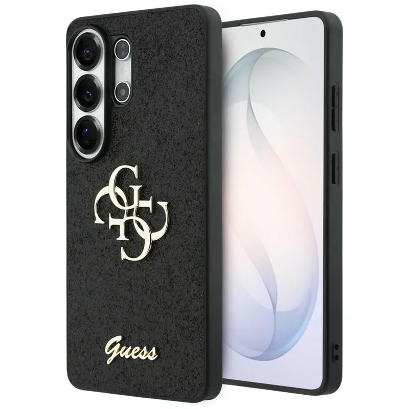 „Guess Fixed Glitter Big 4G Metal Logo“ – Samsung Galaxy S26 Ultra dėklas (juodas)