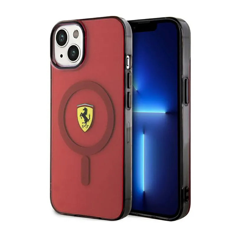 Ferrari Translucent MagSafe – Dėklas, skirtas iPhone 14 (Raudonas)