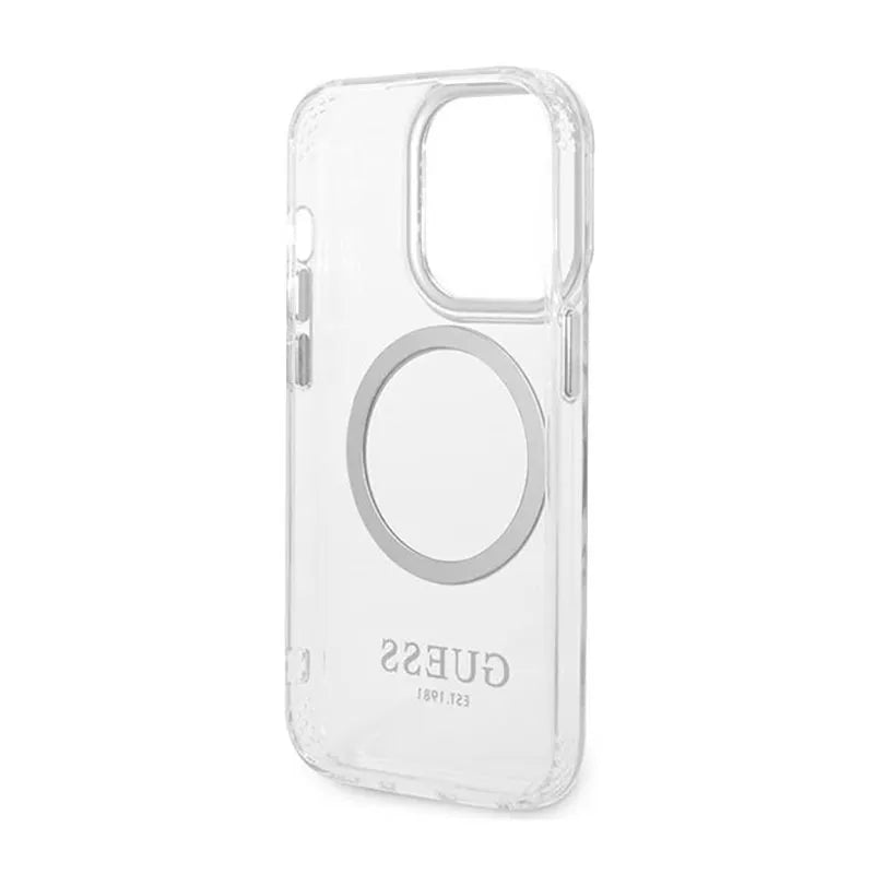 Guess Metal Outline MagSafe - dėklas iPhone 14 Pro (skaidrus)