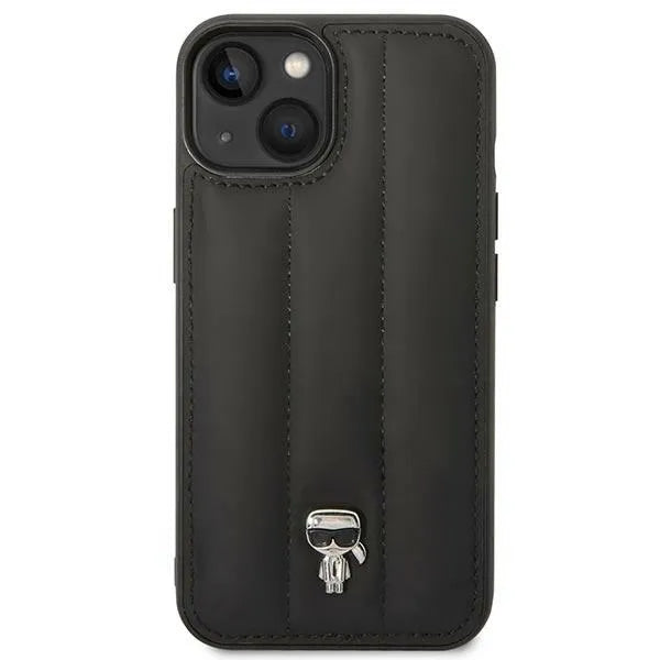 Karl Lagerfeld Quilted Puffy Ikonik Pin - dėklas iPhone 14 (juodas)