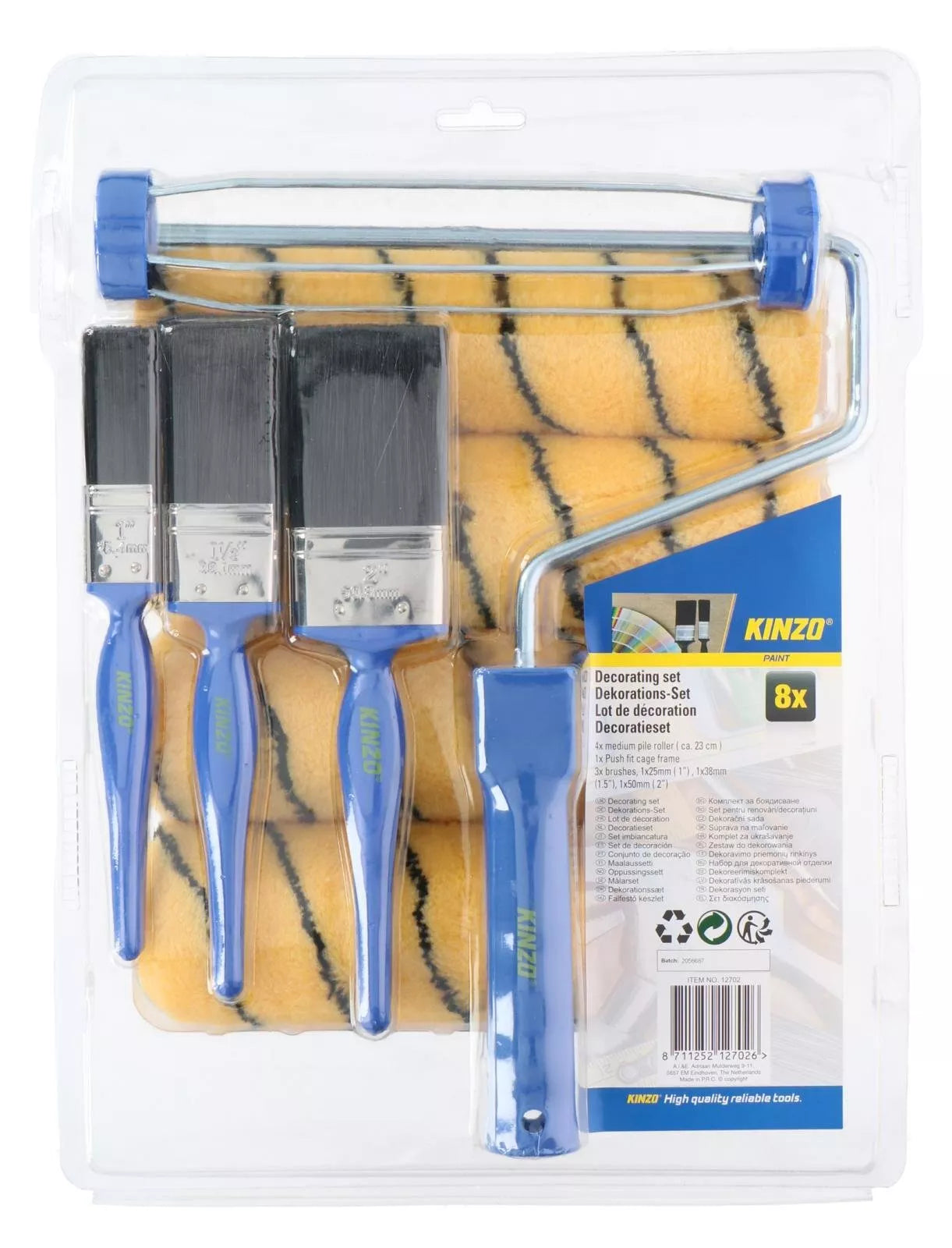 KINZO dažymo volelio ir teptukų rinkinys, 871125212702