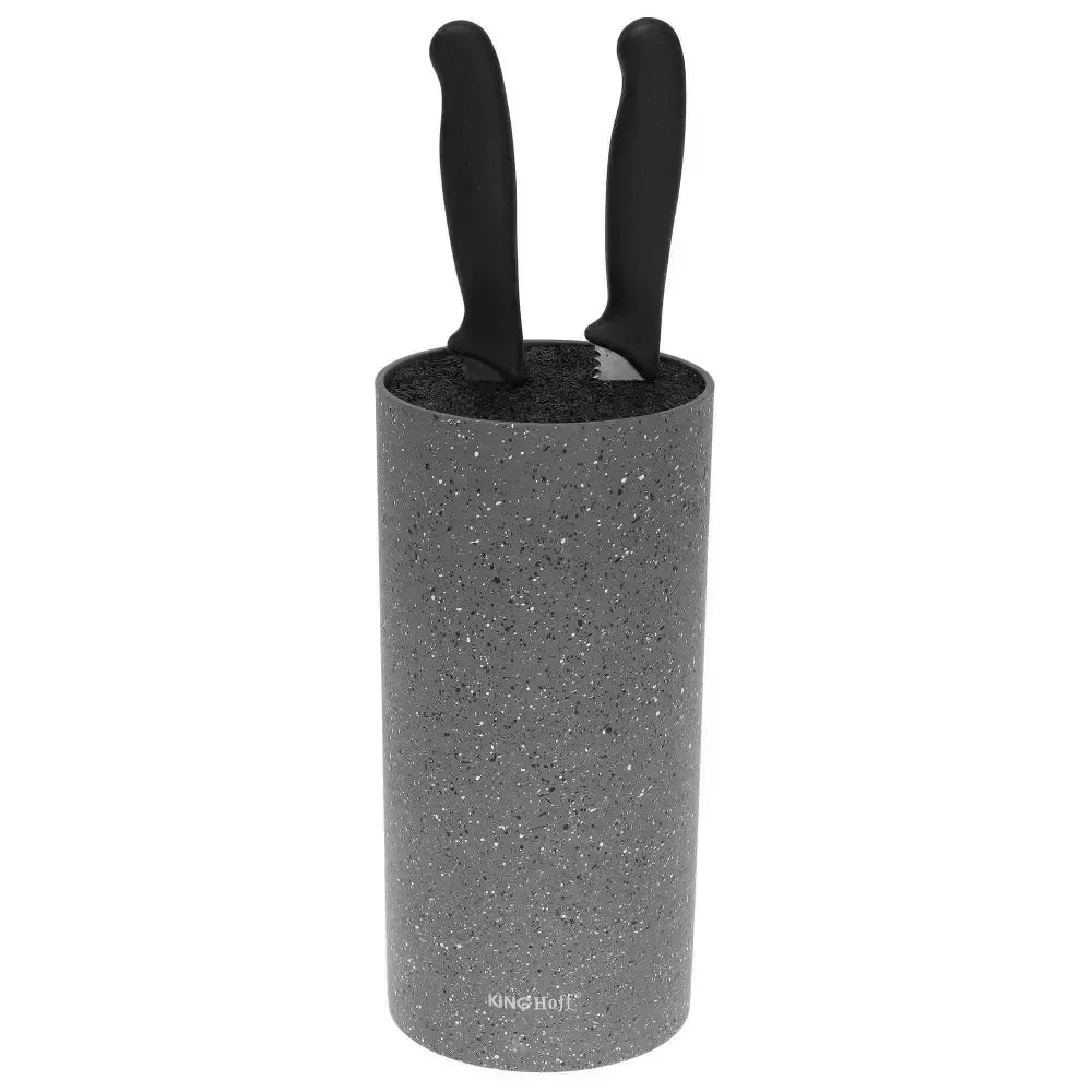 KINGHoff peilių stovas, pilkas marmurinis, 11 × 22 cm KH-1249