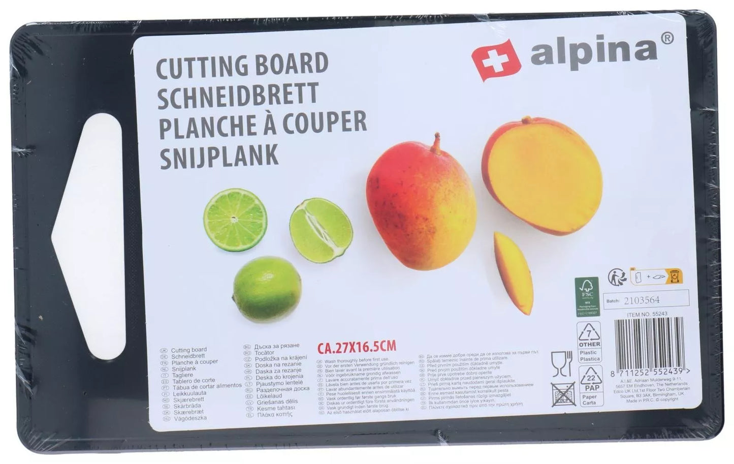 Alpina pjaustymo lentelė, įvairių spalvų, 27 × 16,5 cm 871125255243