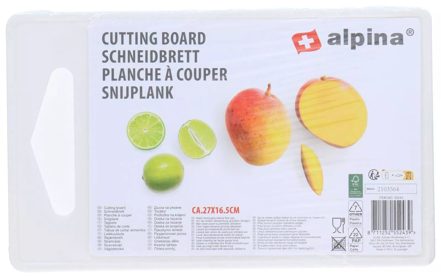 Alpina pjaustymo lentelė, įvairių spalvų, 27 × 16,5 cm 871125255243