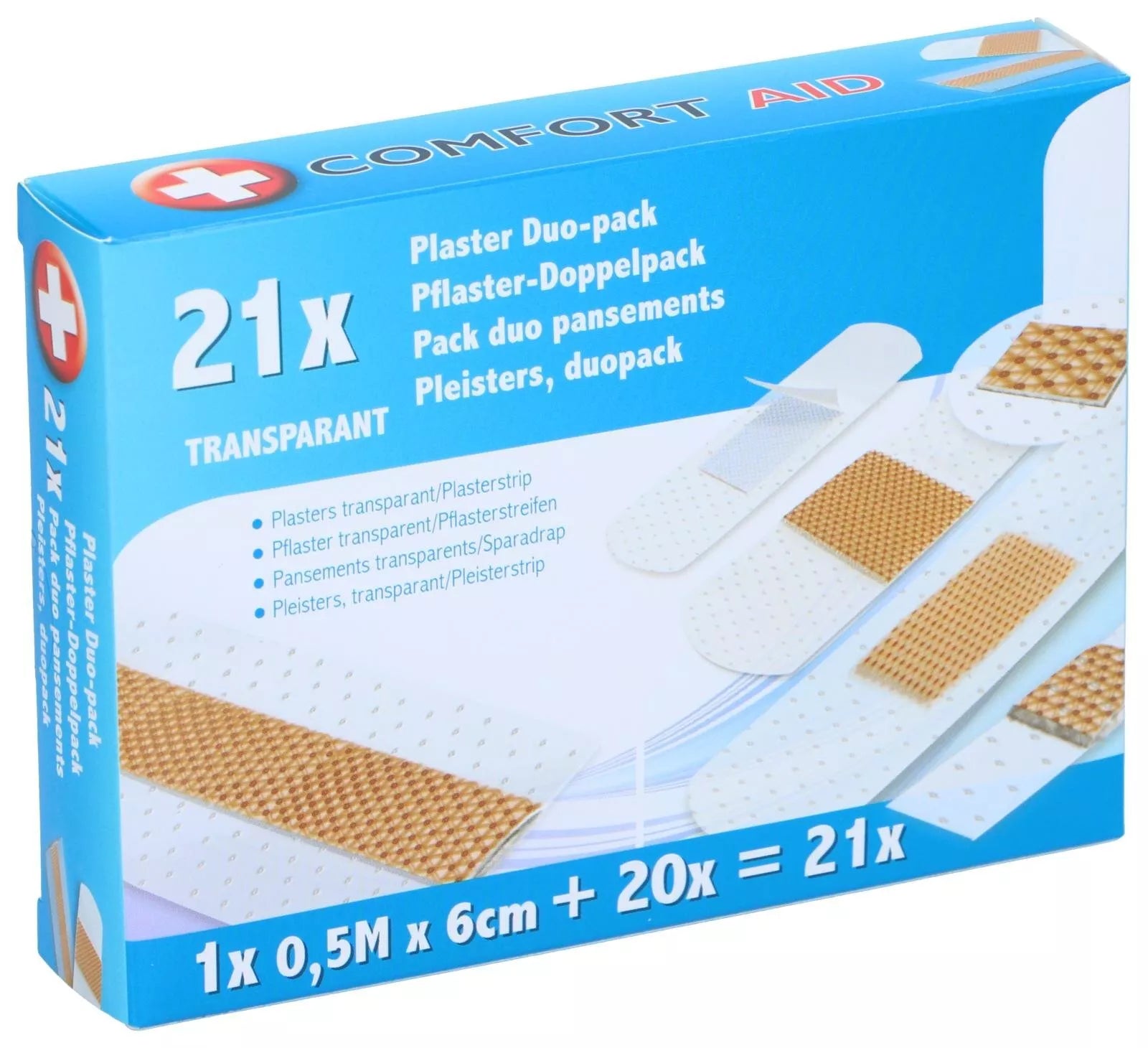 Comfort Aid permatomi pleistrai, 50 × 6 cm, 21 vnt. 871125200023