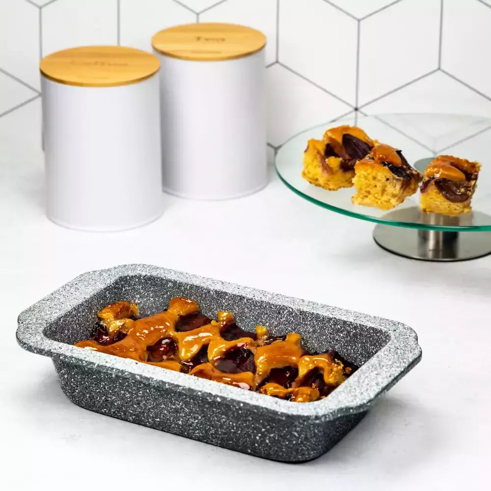 Klausberg kepimo indas, marmurinė pilka, 28,5 × 14,8 × 5,2 cm KB-7378