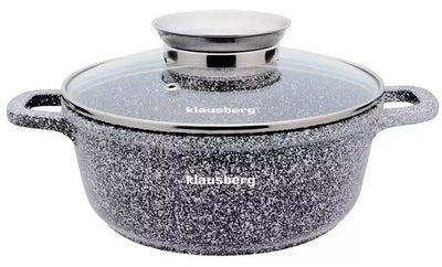 Klausberg aliumininis marmurinis puodas su dangčiu, 1,3 l, Ø16 cm KB-7519