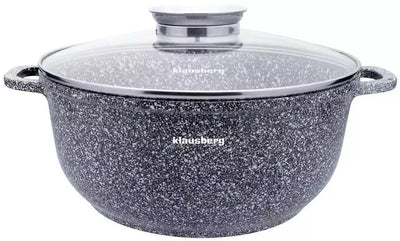 Klausberg aliuminis puodas su marmurine danga, pilkas, Ø28 cm, 6,5 l KB-7524